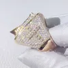 18K Rose Gold Sterling Silver Custom VVS Moissanite Diamond Men Custom Championship Hip Hop Ring