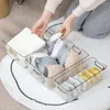 Hooks Household Desktop Storage Box Transparent Anti-Skid Thickened Handle Design Organizers Desk Organizer Home Gadgets