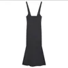 Casual Dresses Sexy Black High Waisted A Line Suspender Skirts Womens Spring Summer Women Split Long Maxi Skirt For Ladys Dress