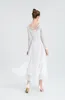 Spliced Lace Dress 2023 Spring/Summer Women's Wear Spliced Mid length Slim Fit Fashion White Dress