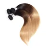 Yirubeauty Indian Hurn Hair Extensions 1b/4/27 Three Tone Color 10-30inch Body Wave 3バンドル
