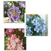 Decorative Flowers 4pcs Silk Hydrangea Flower Artificial Bouquet Centerpieces For Tables Vase Wedding Decoration Arrangement J78C