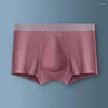 Underpants Mens Underwear Boxers Shorts Homme 60S Modal Panties Man Solid Antibacterial Latex 3D Pouch Male Cueca Calzoncillo