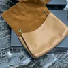 Tasarımcı-Sueden Messenger Torbaları Kadınlar İçin Yan Torbalar Tersinir Zincir Crossbody Çanta Pürüzsüz Deri Çanta Çantası Manyetik Flep Moda Altın Metal Mektup Çıkarılabilir