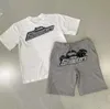 サマーショートスリーブTシャツメンズショーツトラップスターデザイナーTシャツアメリカンヒップホップスウェットシャツコットンパンツ特大のプルオーバーティートラックスーツモーションデザイン65ESS