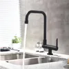 Kitchen Faucets Foldable Faucet Single Handle Hole Outdoor Tap Deck Mounted Modern Cold Rotating Matte Black