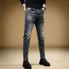 Herren Jeans Herren Ankunft 2023 Mode Trendy Design Luxus Herren Korean Grau Schwarz Slim Fit Washed Streetwears Casual Cargo Denim