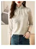 Blouses femininas Blusa chinesa retrô Blusa tradicional vintage oblíqua Camisa chiffon Oriental Mulher Tops Mandarin Collar Cheongsam