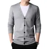 Men's Sweaters Men's Knitted Cardigan Single Breasted Slim Fit V-Neck Sweater Korean Style Fashion Casual Jacket Spring And Autumn Coat