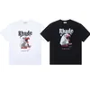 Modemärke Rhude Los Angeles Limited Signature Eagle Print Summer Casual Unisex Loose Short Sleeve T-shirt