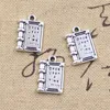 12st Charms Fairy Tales Book Once Upon a Time 18x12mm Antique Silver Color Pendants Making DIY Handgjorda tibetanska Finding SMYCKEL