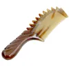 Brosses à cheveux Peigne en corne de yak naturel Peigne à dents fines - Peigne plus droit Brosse de massage pour cheveux antistatique 230529