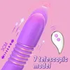 Massageador empurrando vibrador feminino vibrador rotativo telescópico anal plug controle remoto vagina g ponto massagem clitóris estimulador