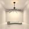 Kolye lambaları minimalist led avizeler siyah kapalı tavan aydınlatma 10 kafa sanat ayçiçeği asılı lamba oturma odası yemek mutfağı