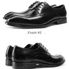 Varumärkesklänning Sko Mens Oxford Shoes Wingtip Äkta läder Business Office Black Shoes For Men Classic Brogue Pet Male Shoes
