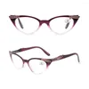 Okulary przeciwsłoneczne panie eleganckie szklanki czytania moda kota oka rama kobiety presbyopowe okulary dla czytelników starych mężczyzn Presbyopia okulary 3.5
