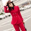 Women's Two Piece Pants Navy Blue Blazer Women Business Suits With Pant And Jackets Sets Fashion Ladies Work Office Uniform Styles Pantsuits