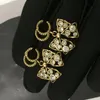 Special Letter Stud Earring Vintage Crystal Cute Bowknot Earrings for Gift Party
