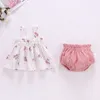 Ensembles de vêtements été mince nouveau-né bébé vêtements pour filles ensemble imprimer Mini robe et short 2 pièces tenue pour bébé 0-2 ans