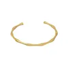 Bangle Klg Minimalist Ins 18K Gold vergulde roestvrijstalen sieraden Waterdichte eenvoudige bamboe openingsarmband voor vrouwen