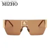 Lunettes de soleil MIZHO Noir Carré Surdimensionné Lunettes De Soleil Femmes Grand Cadre Coloré Lunettes De Soleil Femme Miroir Oculos Unisexe Gradient Hip Hop Shades L230523