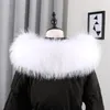 Scarves Fashion Luxury Real Natural Raccoon Fur Color Unisex Down Coat Hood Trim Collar Winter Warm Scarf Genuine Wrap