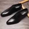 Fashion Mens Leather Dress Shoes Wedding Genuine Leather Men Formal Shoes Black Brown Lace Up Pointy Leather oxford Shoes Man