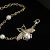 Designer Bee Charm Bracelets g Perle Chaîne Bracelet Femmes Or Bracelets Bijoux en gros cadeaux de mariage de fête