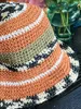 Brede rand hoeden emmer hoeden vrouwen zomer zon panama haak handgemaakte stro gestreepte boho strand dames visser vis emmer hoed cap kleding accessoires 230529