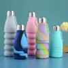 water bottle 550ML Portable Silicone Scalable Foldable Water Bottle Outdoor Sports Travel Beverage Cup with Large Capacity P230530