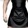 Sexy Set Mens Sexy Lingerie leather Apron front Open Crotch Crotchless Uniform hollow out Maid manservant Cosplay Night Club Sexy Come T230530