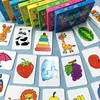 Rompecabezas de tarjetas Montessori, juguetes para niños pequeños, juegos para bebés en desarrollo, rompecabezas educativo de aprendizaje de frutas a juego con animales cognitivos para niños