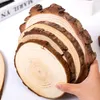 Crafts 10 Unfinished Natural Wood Slices Round Pines Slab with Bark Wooden Blanks Diy Arts Crafts Supplies Wedding Christmas Decoration