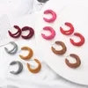 Boucles d'oreilles cerceau coloré trois couches cercle pour les femmes Vintage flocage velours rond déclaration mode bijoux en gros