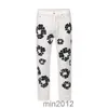 23 Flower volledige print jeans broek oversized streetwear Straight Casual Men and Women Denim Trousers59Br