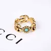 Designer smycken armband halsbandsring Ancient Daisy Pine Stone Women's Simple Hollow Ring Lovers 'Ring