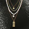 Pendant Necklaces Style Bohemia Colorful Pearl Beads Tassel TaiJi Necklace Trendy Multilayer Metal Sweater Chain For Women Jewelry