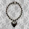 Tour de cou Hip Hop minimaliste verre amour grand coeur pendentif colliers pour femmes Hyperbole perles chaînes courtes filles fête bijoux