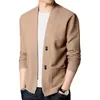 Camisolas masculinos 2023 Marca de autumes de tricotar vilitada V Cardigan Sweater Men