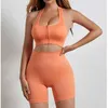 Set attivi Set da yoga senza cuciture Tuta da fitness da donna Sport da palestra Abbigliamento da allenamento Abbigliamento da donna Pantaloncini Abbigliamento sportivo Abbigliamento sportivo da donna