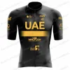 Radtrikot-Sets UAE Team Radtrikot-Set Golden Black Radsportbekleidung Herren-Kits Rennrad-Shirts Anzug Fahrradhose MTB Maillot 230529