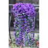 Fleurs décoratives 5 pétales Violet Artificiel Flower Decor Simulation Mur Hanging Orchid Home Balcon Party