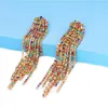 Dangle Earrings Juran 2023 Long Crystal Drop Fashion Design Full Rhinestone Tassel for Women Jewelryギフト卸売