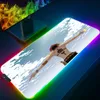 Pads RGB Mause Pad One Piece Mouse Large Anime Desk Mausepad Keyboard Gamer Gaming Accessories Kawaii PC Cabinet Mat Computer Gamers