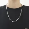 Chaînes Noir Et Blanc Pierre Crack Perle Titane Acier Couture Lumière Collier De Luxe Hip-Hop Design Sens All-match Personnalité