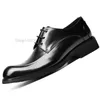 Scarpe derby Oxford in vera pelle di lusso da uomo Elegante scarpa da uomo d'affari da uomo con lacci neri di alta qualità