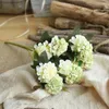 Decorative Flowers 10Heads Hydrangea Artificial Silk Ball Chrysanthemum Bridal Hand Bouquet Fake For Wedding Home Decoration Flores