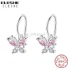 Stud ELESHE Sparkling Crystal Cute Butterfly Earrings 925 Sterling Silver Small Hoop Earrings for Kids Baby Girls Children Jewelry J230529