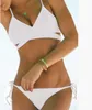 Kvinnors heta säljande tvärbandage bikini set sexig låg stigning push up biquinis vadderad bh badkläder p230530