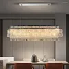 샹들리에 youlaike 현대식 샹들리에 식당 럭셔리 홈 장식 사각형 크리스탈 라이트 키친 섬 LED 비품 매달려 램프